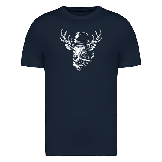 HIRSCH MIT HUT - Herren Bio T-Shirt