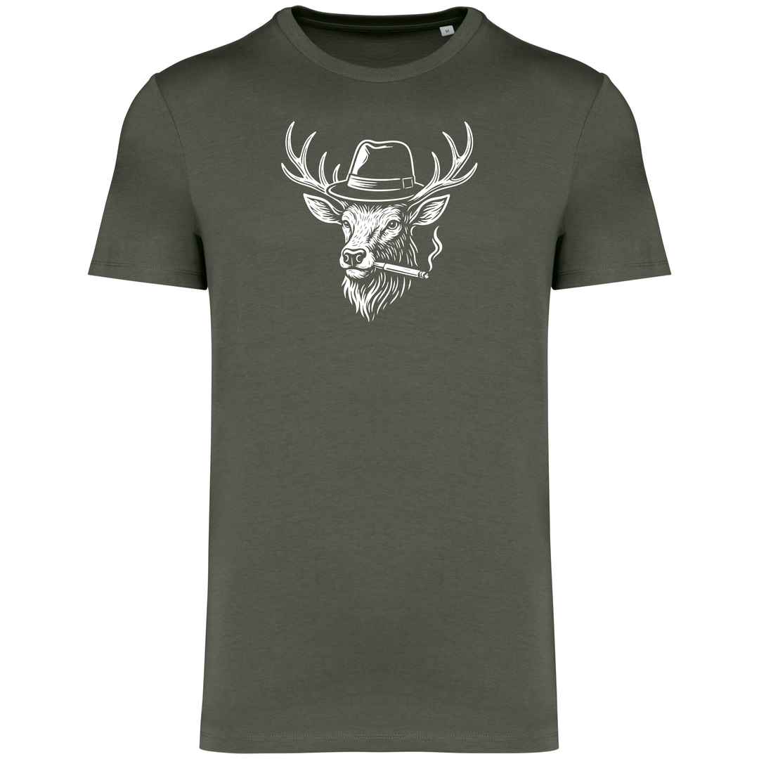 HIRSCH MIT HUT - Herren Bio T-Shirt