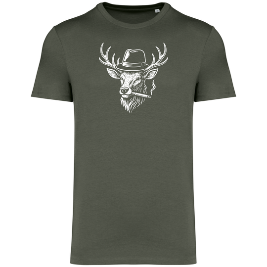 HIRSCH MIT HUT - Herren Bio T-Shirt