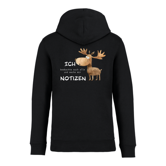 ELCH MACHT NOTIZEN (Rückendruck) - Bio-Hoodie Unisex