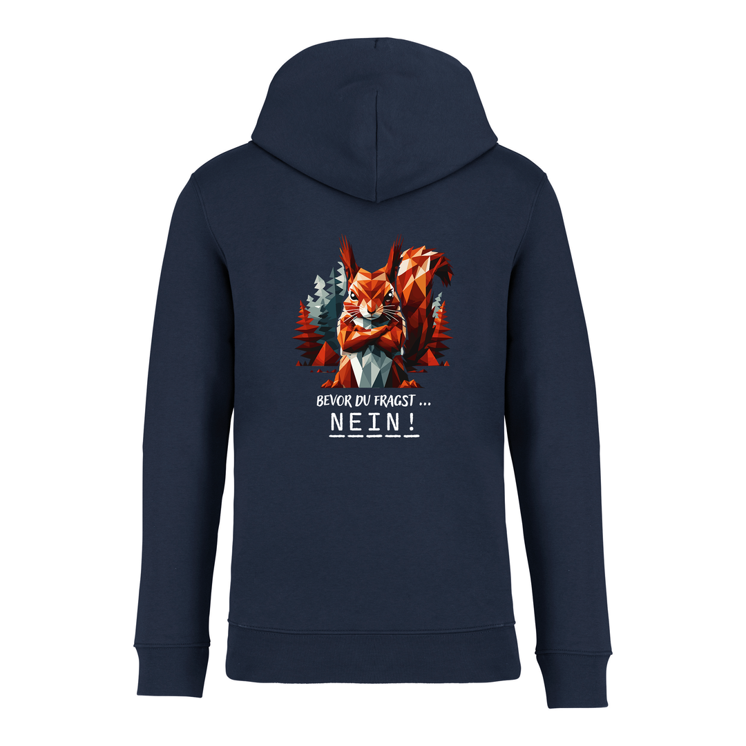 BEVOR DU FRAGST EICHHÖRNCHEN (Rückendruck) - Bio-Hoodie Unisex