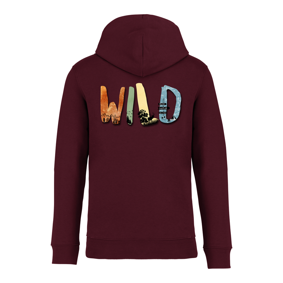 WILD (Rückendruck) - Bio-Hoodie Unisex