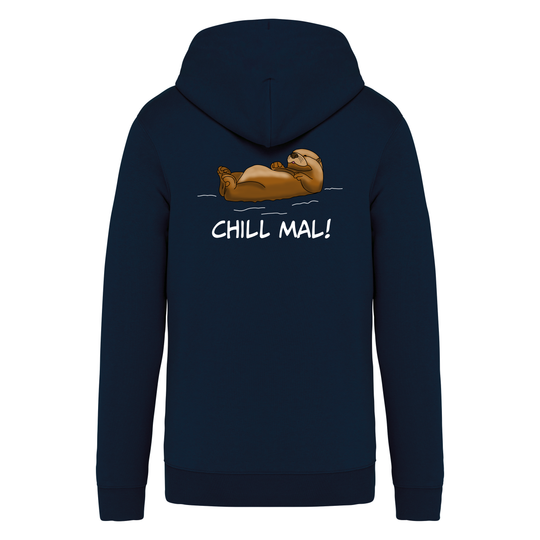 CHILL MAL (Rückendruck) - Bio Sweatjacke Unisex