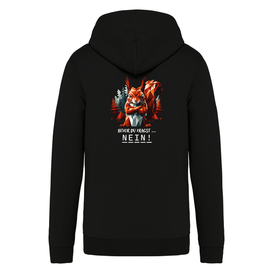 EICHHÖRNCHEN NEIN (Rückendruck) - Bio Sweatjacke Unisex