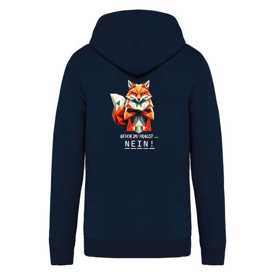 FUCHS NEIN (Rückendruck) - Bio Sweatjacke Unisex