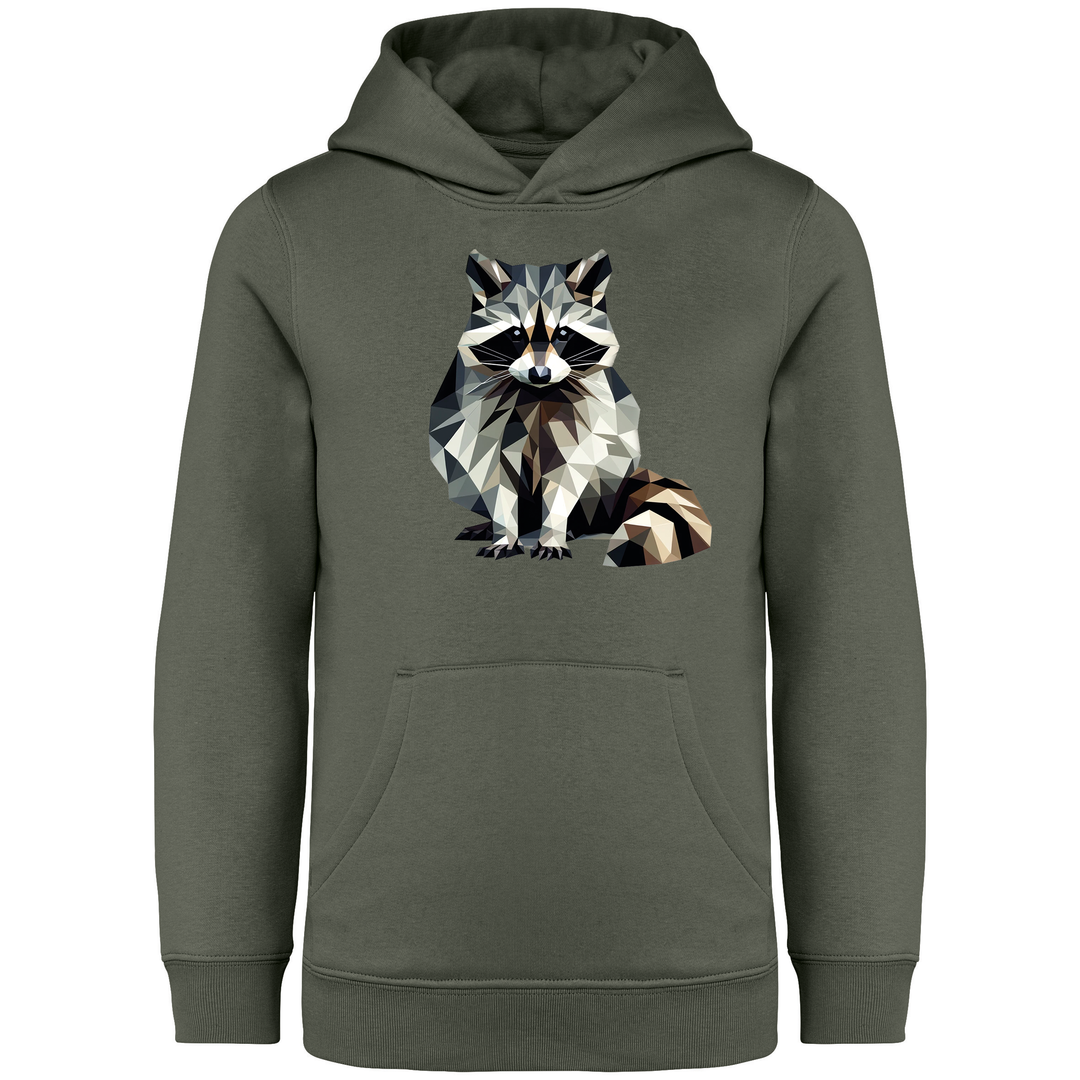 WASCHBÄR LOW POLY - Kinder Bio Hoodie