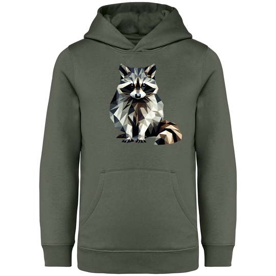 WASCHBÄR LOW POLY - Kinder Bio Hoodie